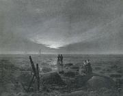 Caspar David Friedrich Moonrise over the sea oil painting artist